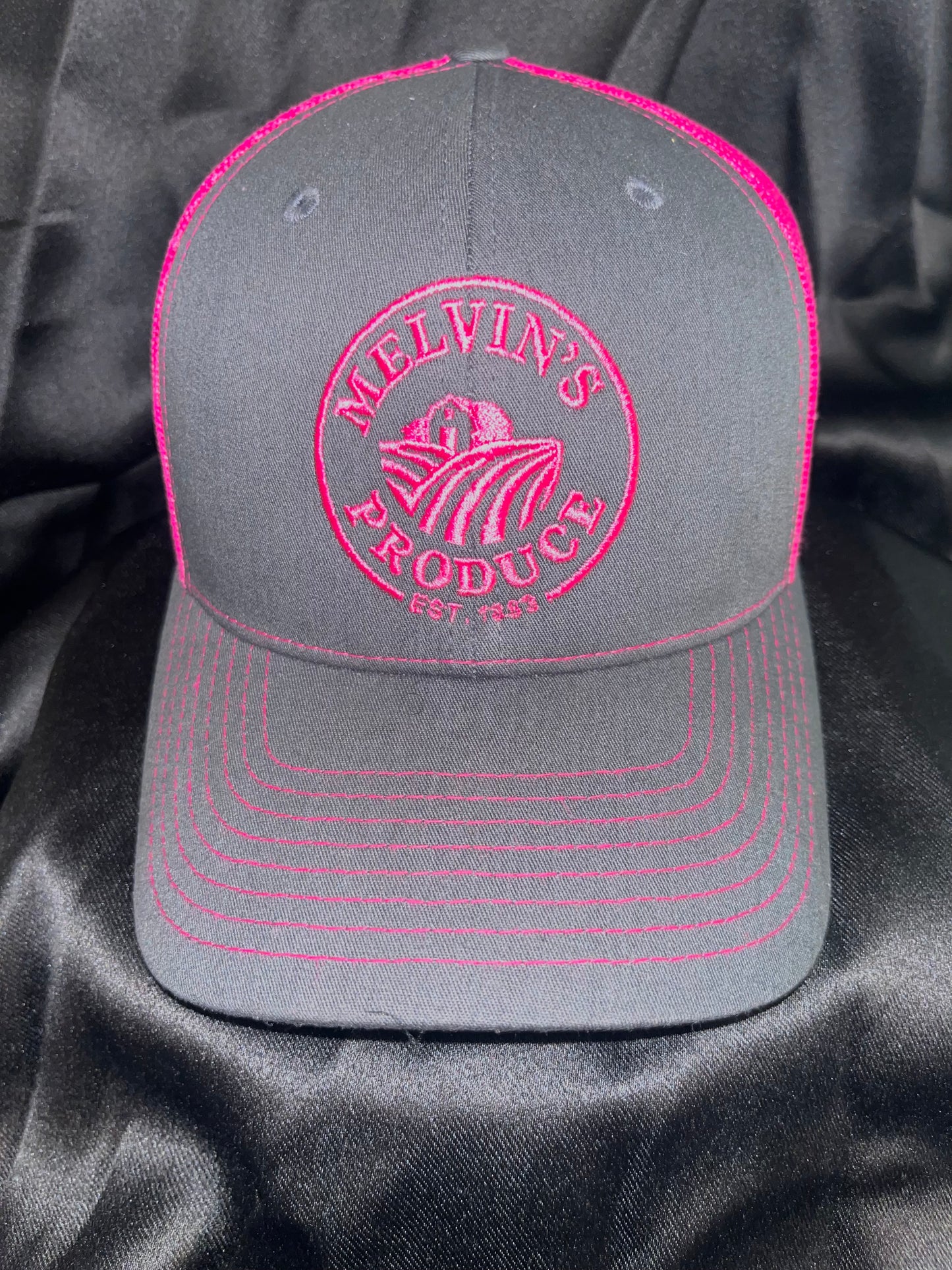 GREY/PINK; Trucker Cap