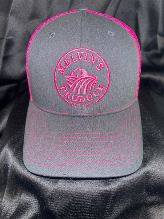 GREY/PINK; Trucker Cap